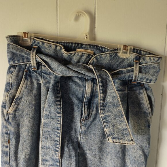 Sézane Austin Trousers High-waisted Ankle-length Blue Denim Jeans (Paperbag) - Picture 7 of 12